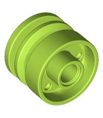 LEGO - Wiel 18mm doorsnee x 14mm met pen-gat, nepbouten en ondiepe spaken - Lime | N - Thumbnail
