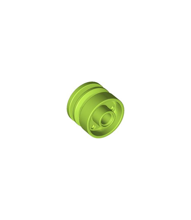 LEGO - Wiel 18mm doorsnee x 14mm met pen-gat, nepbouten en ondiepe spaken - Lime | N