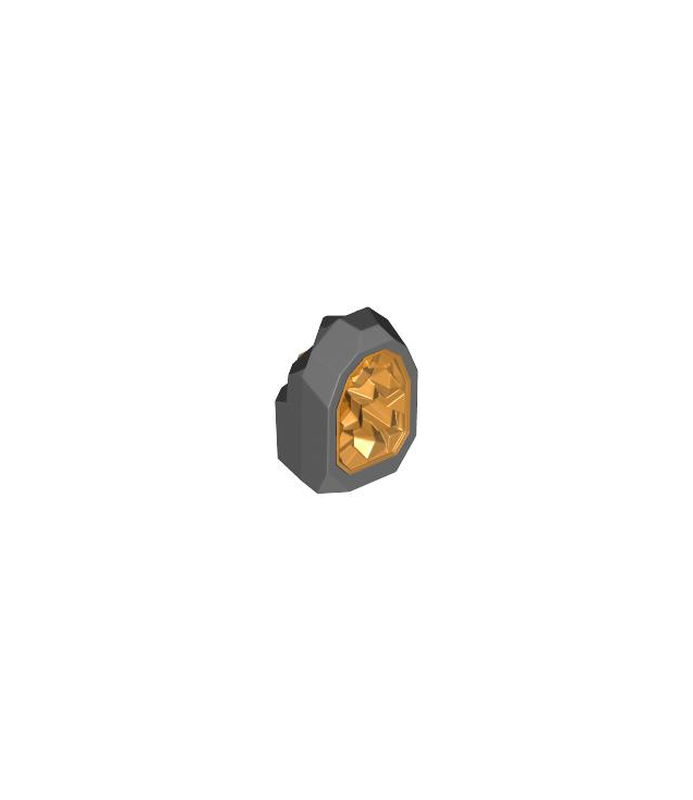  - Rots 1 x 1 geode met gegoten transparant-oranje kristallen­patroon - Dark Bluish Gray | N