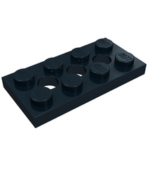  - Technic plaat 2 x 4 met 3 gaten - Black | N - Thumbnail