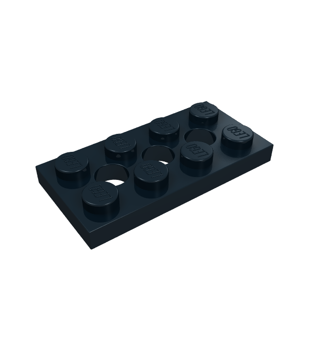  - Technic plaat 2 x 4 met 3 gaten - Black | N