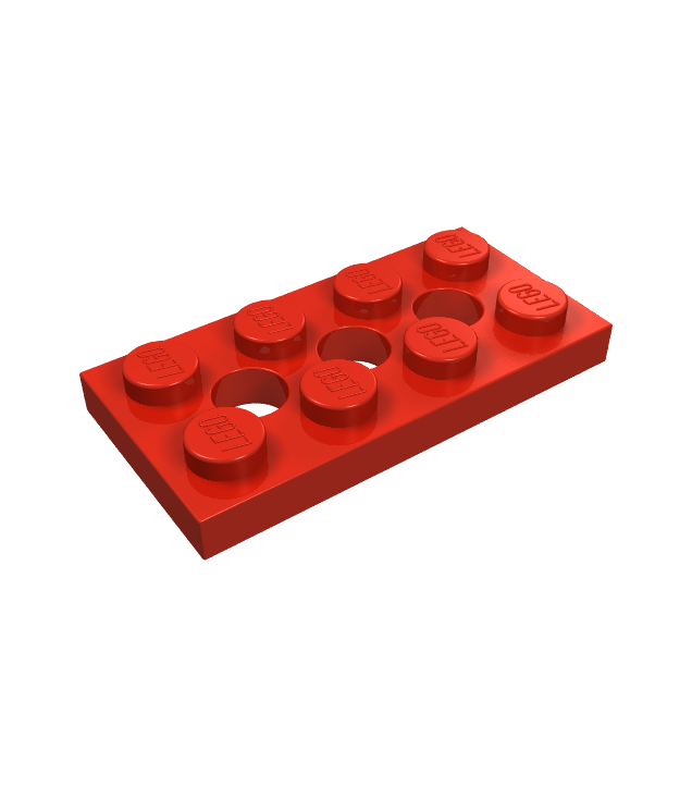  - Technic plaat 2 x 4 met 3 gaten - Red | N
