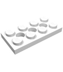  - Technic plaat 2 x 4 met 3 gaten - White | N - Thumbnail