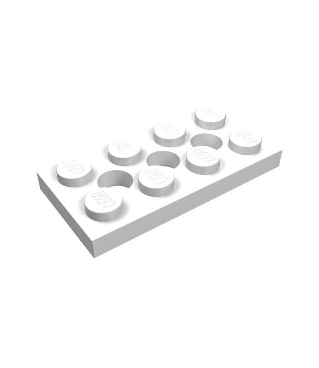  - Technic plaat 2 x 4 met 3 gaten - White | N