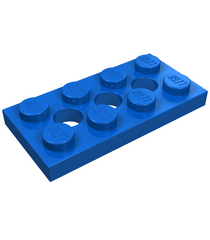 - Technic plaat 2 x 4 met 3 gaten - Blue | N - Thumbnail