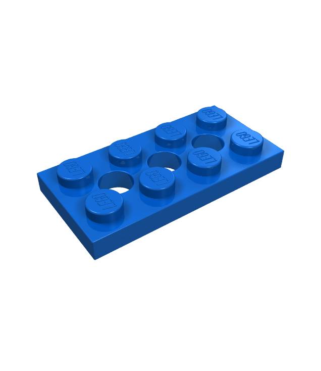  - Technic plaat 2 x 4 met 3 gaten - Blue | N