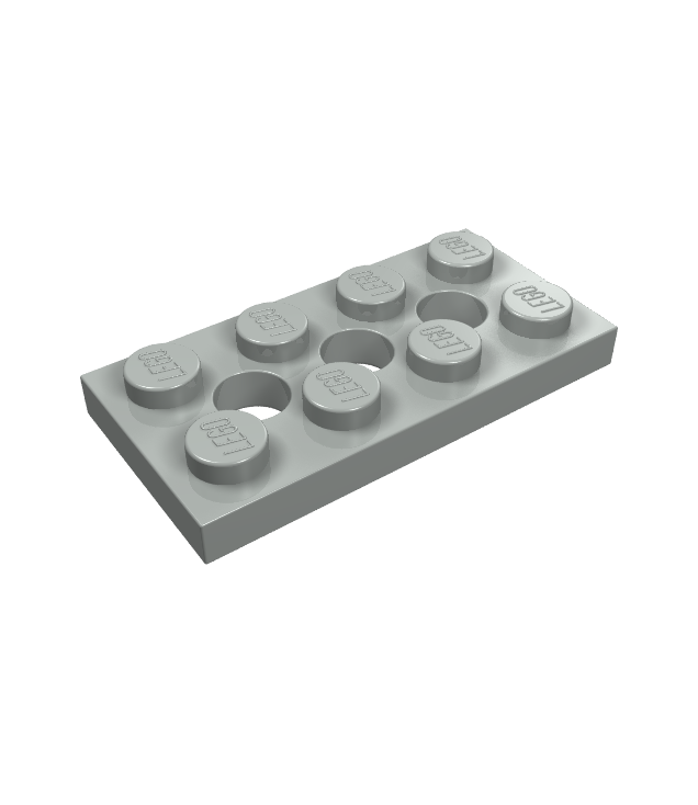  - Technic plaat 2 x 4 met 3 gaten - Light Gray | N