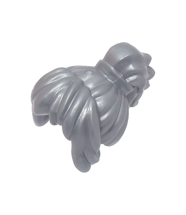 - Minifigure, Hair Female Wavy Ponytail with Long Bangs - Flat Silver | N