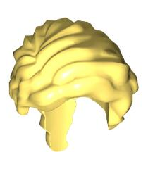  - Mini Doll, Hair Wavy, Parted on Right, Loose Braid in Back - Bright Light Yellow | N - Thumbnail