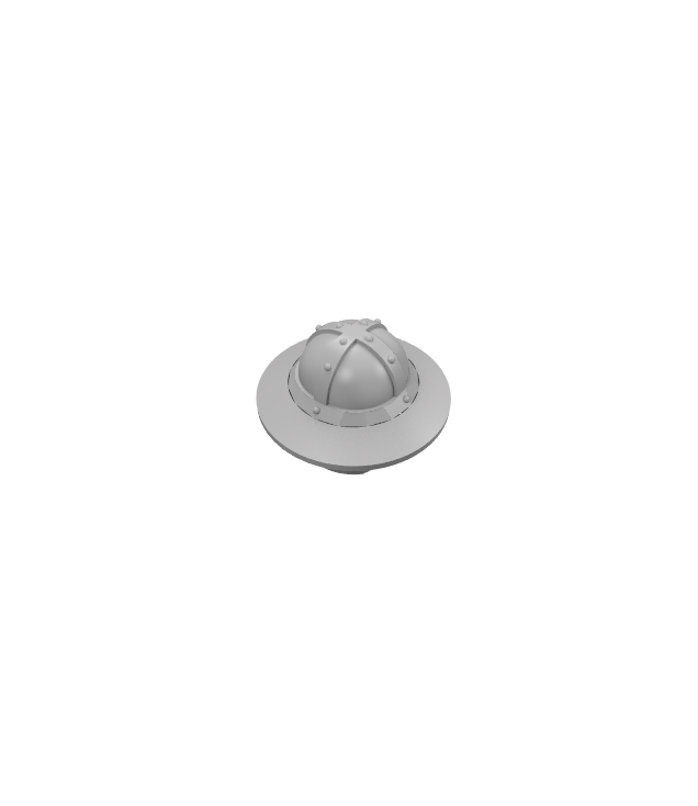  - Minifigure, Headgear Helmet Castle with Chin Guard and Broad Brim - Flat Silver | N