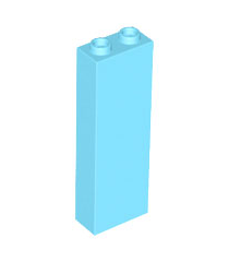 LEGO - Steen 1 x 2 x 5 met geblokkeerde open noppen of holle noppen - Medium Azure | N - Thumbnail