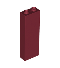 LEGO - Steen 1 x 2 x 5 met geblokkeerde open noppen of holle noppen - Dark Red | N - Thumbnail