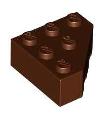 LEGO - Wig 3 x 3 facet - Reddish Brown | N - Thumbnail
