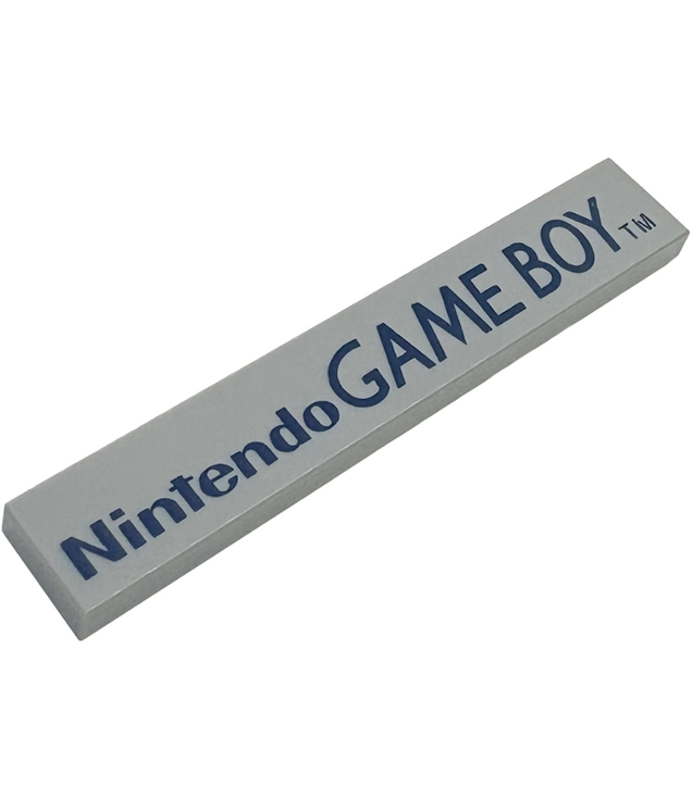  - Tile 1 x 6 with Dark Blue 'Nintendo GAME BOY' Pattern - Light Bluish Gray | N
