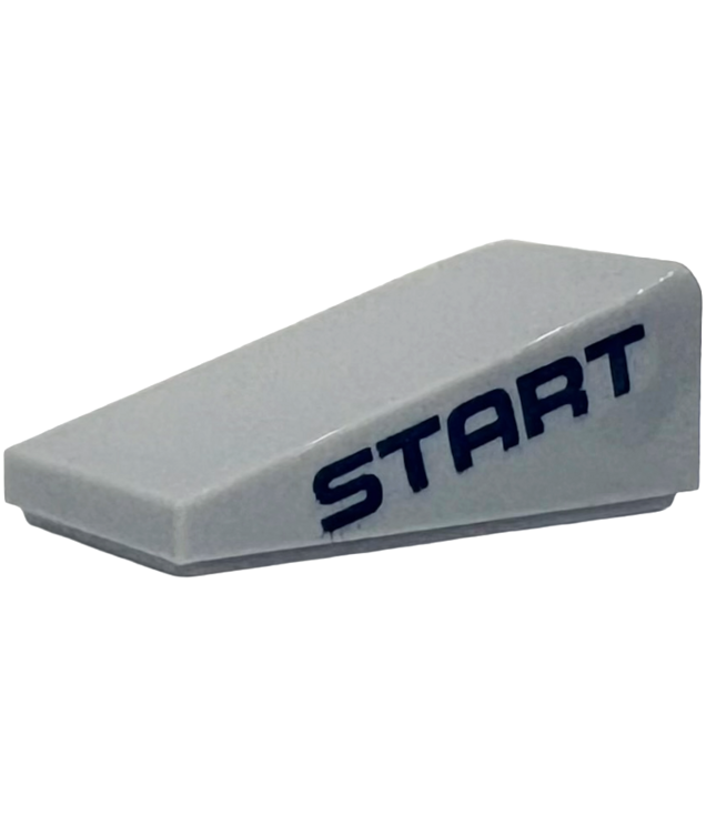  - Slope 18 2 x 1 x 2/3 with Dark Blue 'START' Pattern - Light Bluish Gray | N