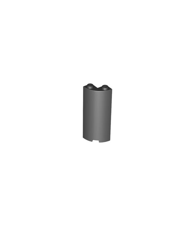 LEGO - Cilinderkwart 2 x 2 x 5 met 1 x 1 uitsparing - Black | N