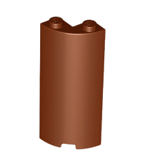 LEGO - Cilinderkwart 2 x 2 x 5 met 1 x 1 uitsparing - Reddish Brown | N - Thumbnail