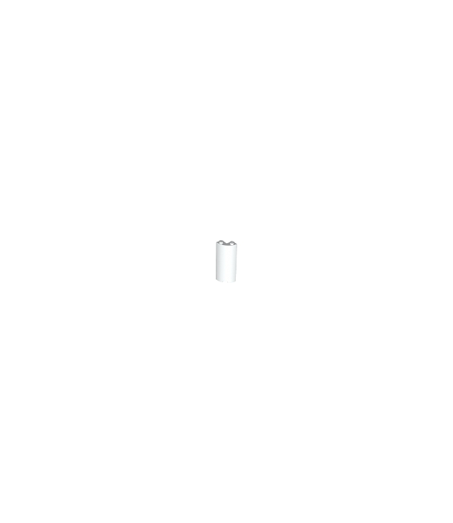 LEGO - Cilinderkwart 2 x 2 x 5 met 1 x 1 uitsparing - White | N
