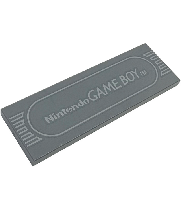  - Tile 2 x 6 with Light Bluish Gray 'Nintendo GAME BOY' and Oval Outline Pattern - Dark Bluish Gray | N