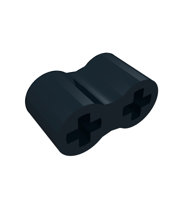  - Technic, Axle Connector Double - Flexible Rubber - Black | N