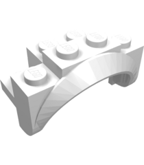 LEGO - Voertuig, spatbord 4 x 2 1/2 x 2 met ronde boog, vaste noppen en afgeronde poten - White | N - Thumbnail