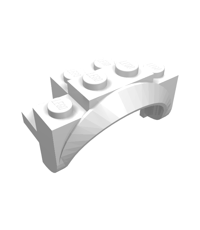 LEGO - Voertuig, spatbord 4 x 2 1/2 x 2 met ronde boog, vaste noppen en afgeronde poten - White | N
