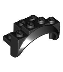 LEGO - Voertuig, spatbord 4 x 2 1/2 x 2 met ronde boog, vaste noppen en afgeronde poten - Black | N - Thumbnail