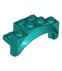 LEGO - Voertuig, spatbord 4 x 2 1/2 x 2 met ronde boog, vaste noppen en afgeronde poten - Dark Turquoise | N - Thumbnail