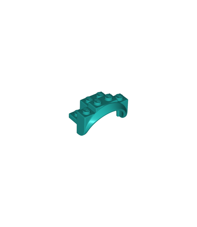 LEGO - Voertuig, spatbord 4 x 2 1/2 x 2 met ronde boog, vaste noppen en afgeronde poten - Dark Turquoise | N