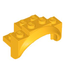 LEGO - Voertuig, spatbord 4 x 2 1/2 x 2 met ronde boog, vaste noppen en afgeronde poten - Bright Light Orange | N - Thumbnail