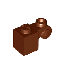 LEGO - Steen, gemodificeerd 1 x 1 met krul en holle nop - Reddish Brown | N - Thumbnail
