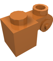 LEGO - Steen, gemodificeerd 1 x 1 met krul en holle nop - Medium Nougat | N - Thumbnail