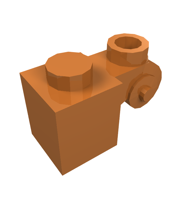 LEGO - Steen, gemodificeerd 1 x 1 met krul en holle nop - Medium Nougat | N