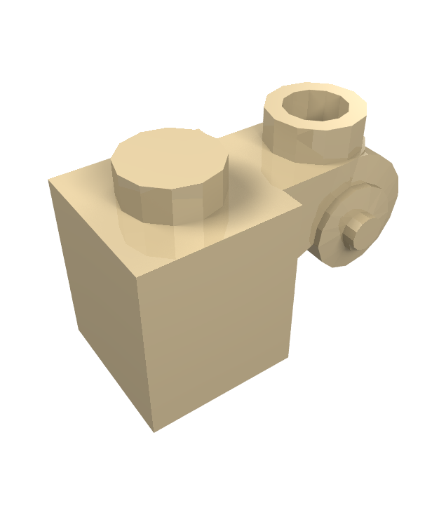 LEGO - Steen, gemodificeerd 1 x 1 met krul en holle nop - Tan | N