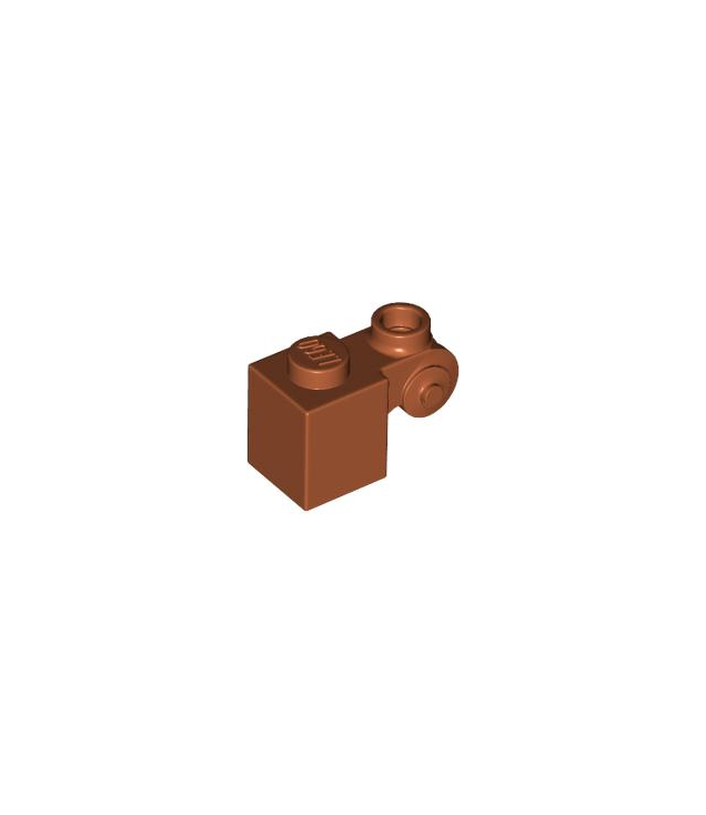 LEGO - Steen, gemodificeerd 1 x 1 met krul en holle nop - Dark Orange | N