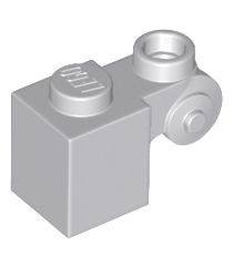 LEGO - Steen, gemodificeerd 1 x 1 met krul en holle nop - Light Bluish Gray | N - Thumbnail