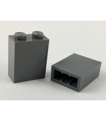 LEGO - Steen 1 x 2 x 2 met interne nop­houder - Dark Bluish Gray | N - Thumbnail
