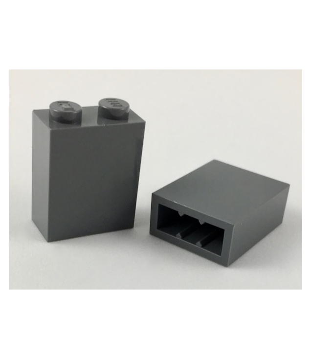 LEGO - Steen 1 x 2 x 2 met interne nop­houder - Dark Bluish Gray | N