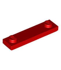 LEGO - Plaat, gemodificeerd 1 x 4 met 2 noppen met groef - Red | N - Thumbnail