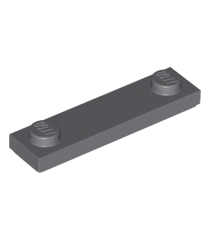 LEGO - Plaat, gemodificeerd 1 x 4 met 2 noppen met groef - Dark Bluish Gray | N - Thumbnail
