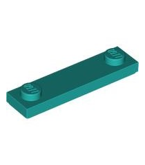 LEGO - Plaat, gemodificeerd 1 x 4 met 2 noppen met groef - Dark Turquoise | N - Thumbnail