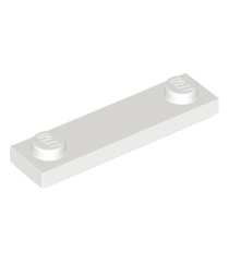 LEGO - Plaat, gemodificeerd 1 x 4 met 2 noppen met groef - White | N - Thumbnail