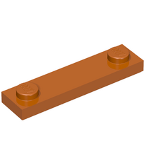 LEGO - Plaat, gemodificeerd 1 x 4 met 2 noppen met groef - Dark Orange | N - Thumbnail
