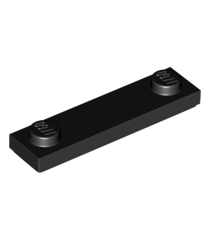 LEGO - Plaat, gemodificeerd 1 x 4 met 2 noppen met groef - Black | N - Thumbnail