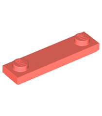 LEGO - Plaat, gemodificeerd 1 x 4 met 2 noppen met groef - Coral | N - Thumbnail