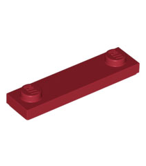 LEGO - Plaat, gemodificeerd 1 x 4 met 2 noppen met groef - Dark Red | N - Thumbnail
