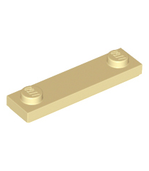LEGO - Plaat, gemodificeerd 1 x 4 met 2 noppen met groef - Tan | N - Thumbnail