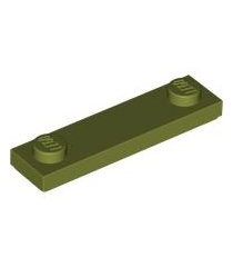 LEGO - Plaat, gemodificeerd 1 x 4 met 2 noppen met groef - Olive Green | N - Thumbnail