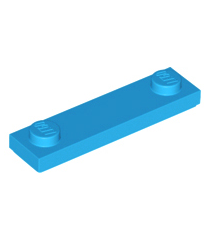LEGO - Plaat, gemodificeerd 1 x 4 met 2 noppen met groef - Dark Azure | N - Thumbnail