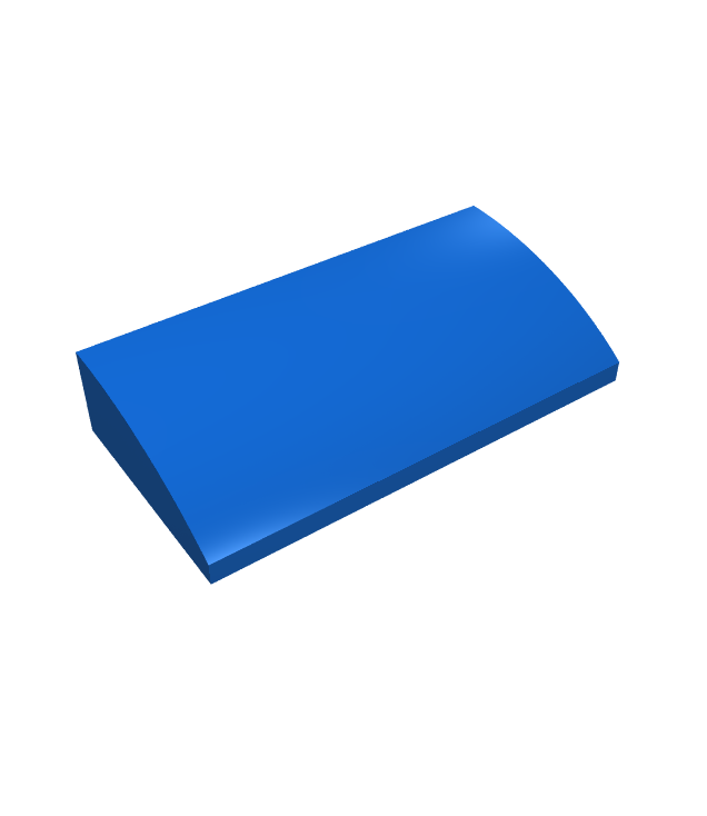 LEGO - Helling, gebogen 2 x 4 x 2/3 met onderbuizen - Blue | N